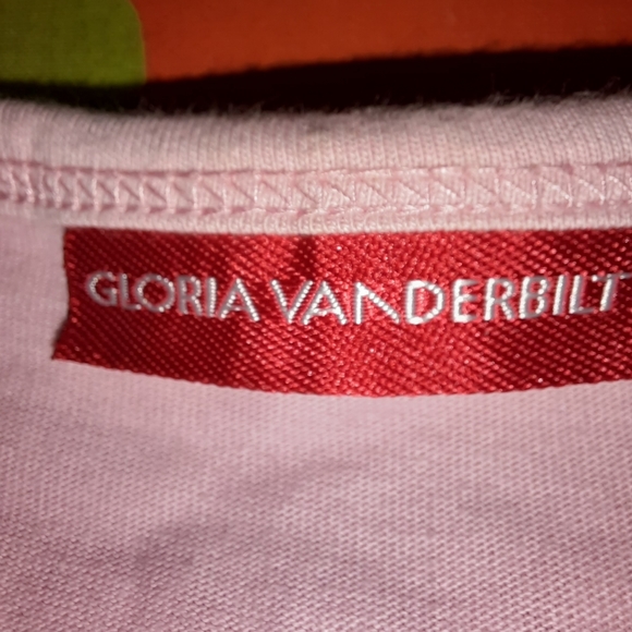 GLORIA VANDERBILT PINK BLOUSE WITH BEADS AND PEARLS SIZE L - Picture 8 of 12